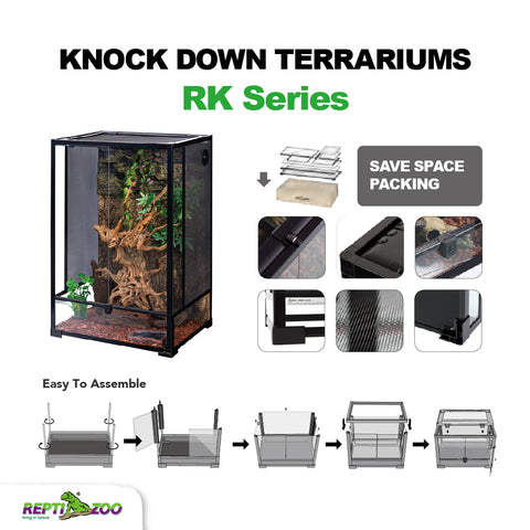 REPTIZOO Knock Down Glass Terrarium RK Series Reptilemart